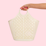 Sun Jellies Atomic Tote in cream side view