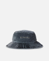 Rip Curl Washed UPF Mid Brim Bucket Hat in washed black colorway