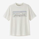 The Patagonia Kids' Capilene Silkweight Tee in the P-6 Outline White Colorway