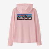 The Patagonia Kids' Capilene Silkweight UPF Hoody in Peaceful Pink