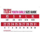 TYLER'S Girls' Solid Volley Shorts in youth sizing displayed on model