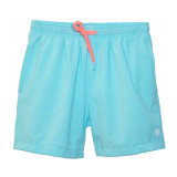 TYLER'S Boys' Solid Volley Shorts in navy, angled side view