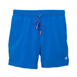 TYLER'S Boys' Solid Volley Shorts in navy blue displayed on model