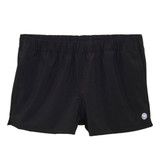 TYLER'S Women's Solid Volley Shorts in black, angled side view