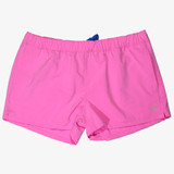 TYLER'S Women's Solid Volley Shorts in black, back angle view