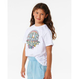 Rip Curl Girls' Block Party Tee in white colorway