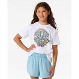 Rip Curl Girls' Block Party Tee in white colorway