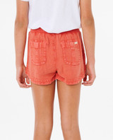 Rip Curl Girls' Classic 3" Surf Shorts in Cayenne back view