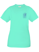 Simply Southern Women's Flow Track Tee in sea colorway