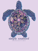 Simply Southern Women's Mandala Turtle Track Tee in aster colorway