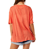 Free People Women's All I Need Tee in manderin red colorway