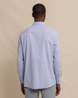 The  Coastal Passage Trailside Plaid Long Sleeve Sport Shirt in Subdued Blue colorway