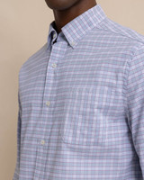 The  Coastal Passage Trailside Plaid Long Sleeve Sport Shirt in Subdued Blue colorway