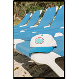 The Mañana Oval Badge Snapback in Off White and Swedish Blue