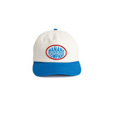 The Mañana Oval Badge Snapback in Off White and Swedish Blue