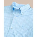 The brrr° Intercoastal Pettigru Plaid Long Sleeve Sport Shirt in  Clearwater Blue colorway