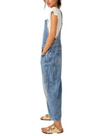 Free People Women's Good Luck Barrel Overalls in Ultra Light Beam colorway