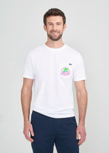 Chubbies Men's Neon Dream T-Shirt in white colorway