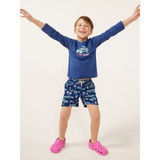 The Chubbies Toddlers' Classic Swim Trunks in the Navy Alligator Palms Colorway