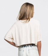 Southern Shirt Women's Breezy Cropped Tee in off white colorway