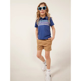 The Chubbies Toddlers'Performance Polo in the Navy Neon Stripe Colorway