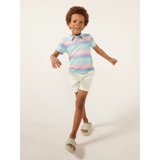 The Chubbies Toddlers'Performance Polo in the Purple Pastel Stripe Colorway