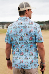 The Burlebo Men's Performance Polo in the Cowboy Up Colorway