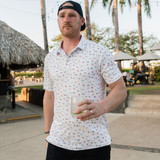 Burlebo Men's Performance Polo in Surfer detail view