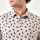 Burlebo Men's Performance Polo in Ducks and Dogs