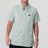 The Burlebo Men's Performance Button Up Shirt in the Tying Flies Pattern