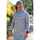 The Burlebo Men's Performance Hoodie in the Deer Camo Colorway