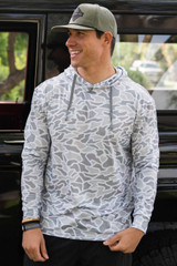 Burlebo Men's Performance Hoodie White Camo front view