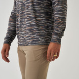 Burlebo Men's Performance Hoodie Tiger Stripe Camo Wetland front