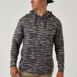 Burlebo Men's Performance Hoodie Tiger Stripe Camo Wetland back