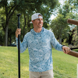 Burlebo Men's Performance Hoodie Seaside Camo back view