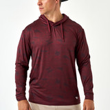 Burlebo Men's Performance Hoodie Texas Maroon Camo front