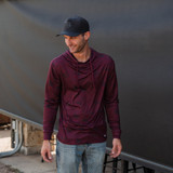 Burlebo Men's Performance Hoodie Texas Maroon Camo back