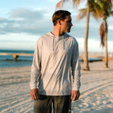 Burlebo Men's Performance Hoodie Digi Ivory Camo front view