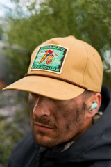 The Burlebo Green Head Patch Snapback in Coyote Tan