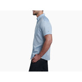 KUHL Men's Karib Stripe Short Sleeve Shirt Horizon Blue back view