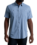 The Kuhl Men's Stealth Short Sleeve Button Up in Shoreline Blue