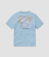 Southern Shirt Women's Tropical Sunset T-Shirt in placid blue colorway