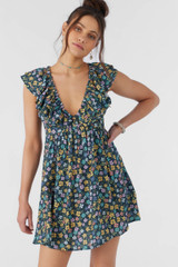 O'Neill Women's Zaina Layla Floral mit Dress in multi color colorway