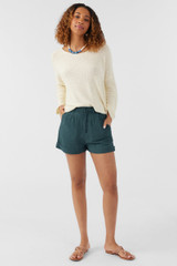 O'Neill Women's Rowan Linen Blend Shorts in slate Light-blueway