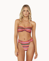 PilyQ Women's Jetty Stripe Detail Bandeau Bikini Top