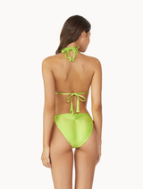 PilyQ Women's Lime Mila Triangle Bikini Top