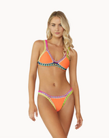 PilyQ Women's Ferrarini Crochet Bikini Top in mango colorway