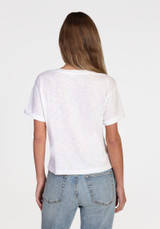 Dylan Women's Crew Pocket Top in white colorway