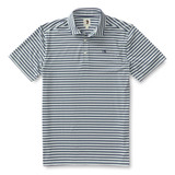 The Duck Head Men's Hayes Stripe Performance Polo in the Crown Blue Colorway