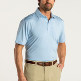 The Duck Head Men's Long Drive Performance Polo in Lure Blue